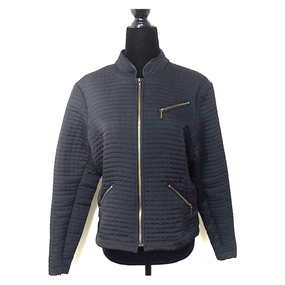 Seasons black quilted Blazer